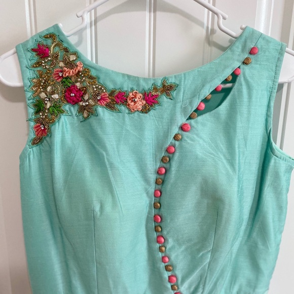 NEW Long gown with net scarf and legging - Picture 4 of 8